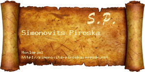 Simonovits Piroska névjegykártya